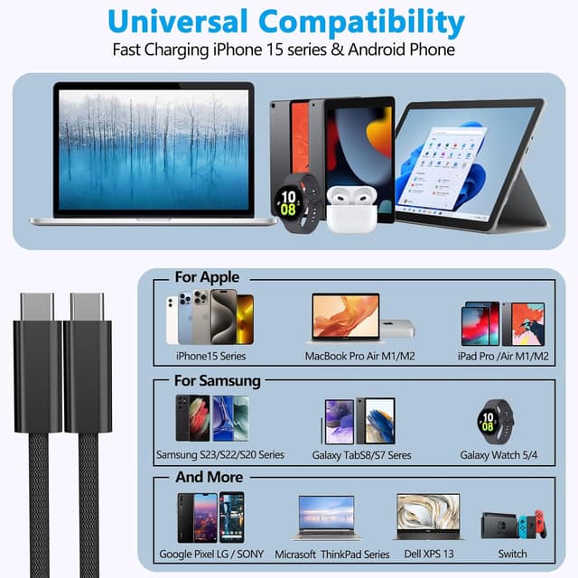 Thumbnail 6 de USB-C to USB-C Cable 5m 60W PD