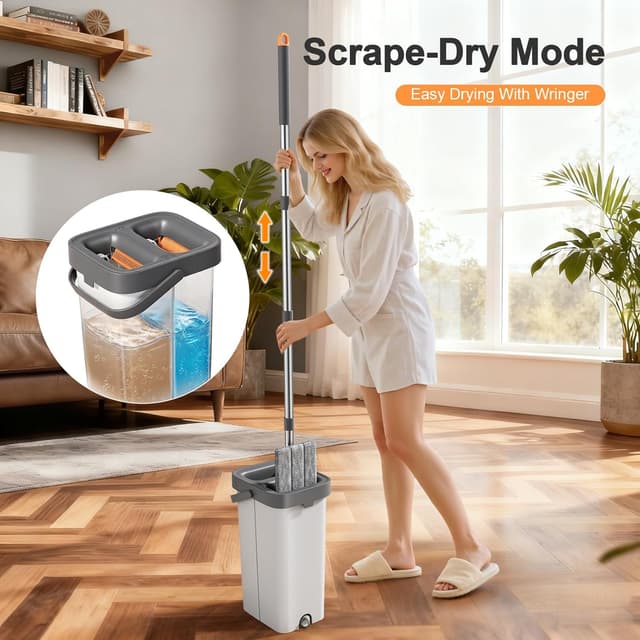 Thumbnail 4 de MUEE Flat Mop and Bucket Set with 3 Refills 🧹