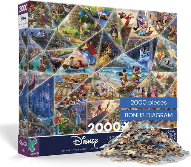 Detalle de CEACO Buffalo Games Thomas Kinkade Disney Collage 2000-Piece Jigsaw Puzzle (Disney Art Collection)