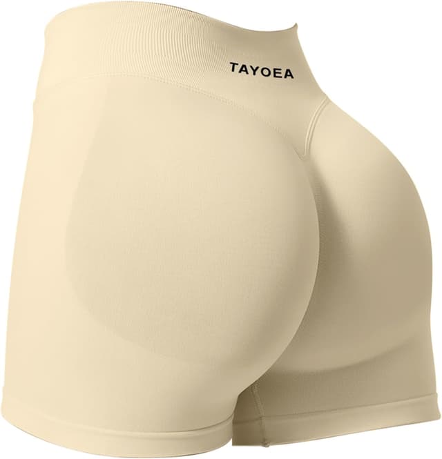 Detalle de TAYOEA Sport Shorts Damen Scrunch – kurze nahtlose Gym-Shorts fürs Butt Lifting