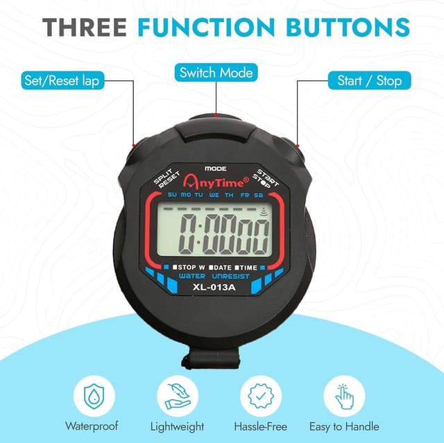 Detalle 2 de CREADY® Chronomètre Sport avec sifflet : timer numérique pour football, natation ou athlétisme