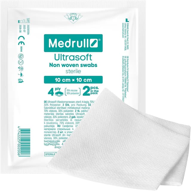 Detalle 2 de Medrull ULTRASOFT Wundauflagen 4‑lagig 10×10 cm