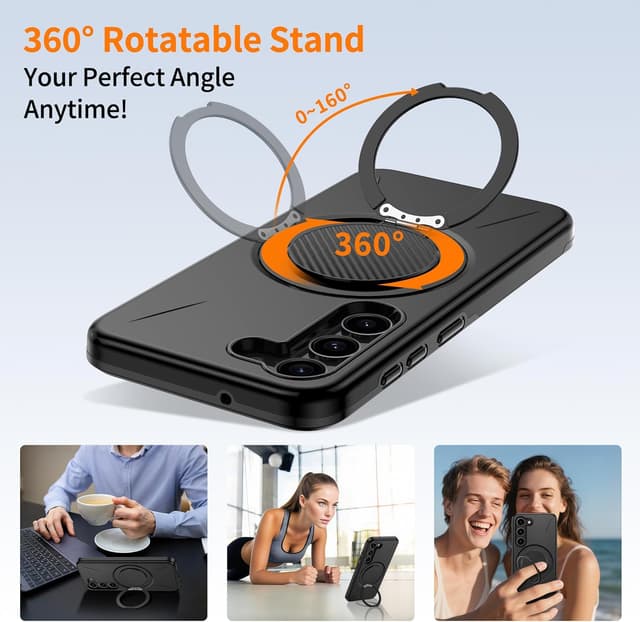 Detalle de Gritup for Samsung Galaxy S23 Plus MagSafe case with velvet cover, kickstand & dual-layer shock protection