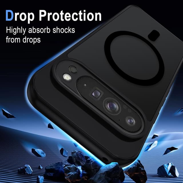 Detalle 2 de XTCASE Coque magnétique pour Google Pixel 9 Pro XL compatible MagSafe – dos translucide mat, noir