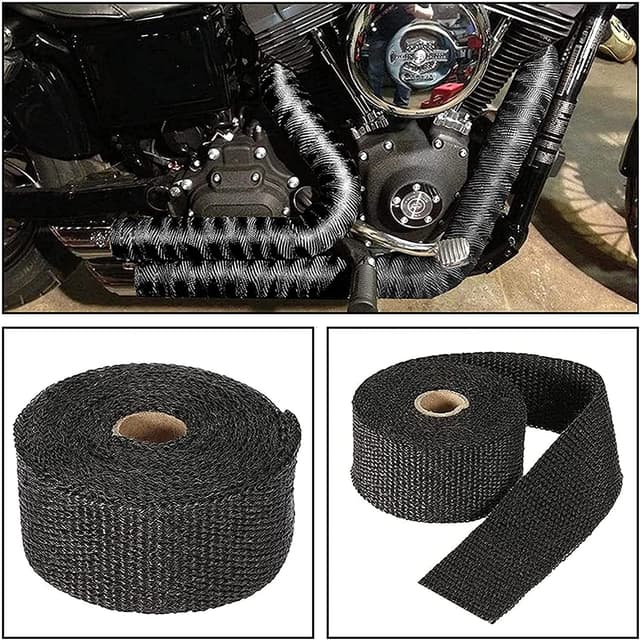 Thumbnail 6 de 5M Hitzeschutzband für Auspuff (Auspuffbandage) Schwarz – mit 10 Edelstahl-Kabelbindern, für Motorrad-Fächerkrümmer