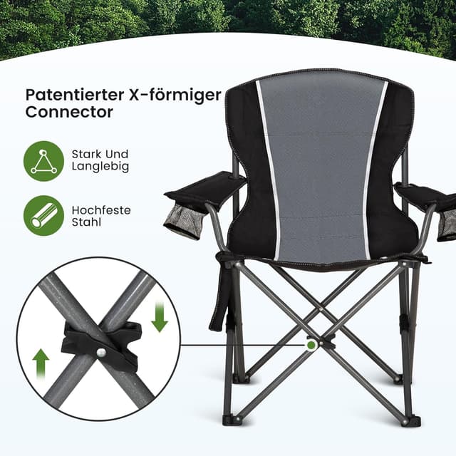 Detalle 1 de HIGH POINT SPORTS 2er Campingstuhl Grau