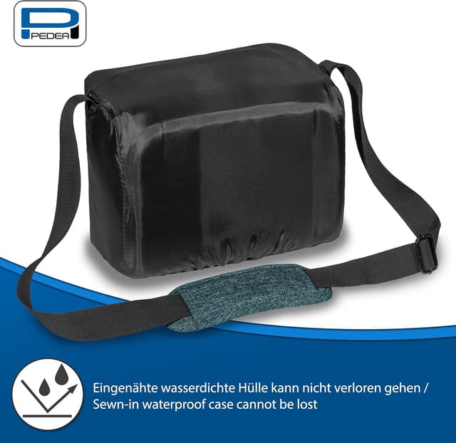 Detalle de Pedea Kameratasche Fashion für Spiegelreflex DSLR/SLR (Gr. XL, Petrol) inkl. Regenschutzhülle
