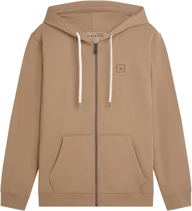 Detalle de Scotch & Soda Essential Badge Logo Hooded Sweatshirt con cappuccio uomo