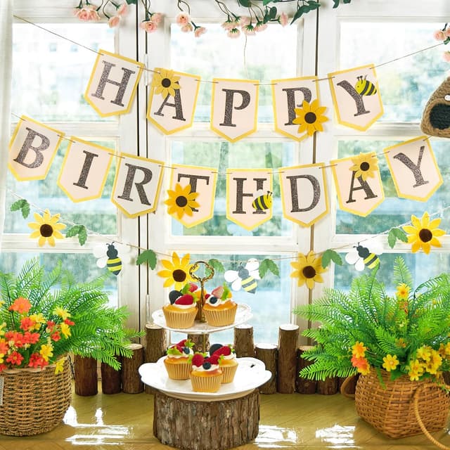 Thumbnail 4 de SUNBEAUTY Girlande Sonnenblumen Happy Birthday 2,5 m