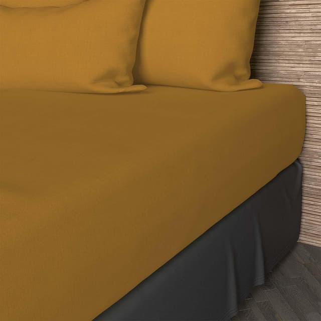 Detalle de Soleil d’ocre Soleil d'ocre – Drap housse TPR en coton 57 fils, 2x80x200 cm, UNI noir