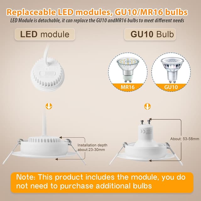 Detalle 2 de GeyouLux LED Einbaustrahler 6 W IP44 Set