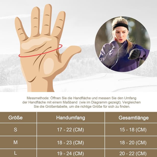 Detalle 2 de GXCROR Winterhandschuhe mit Touchscreen für 3 Größen