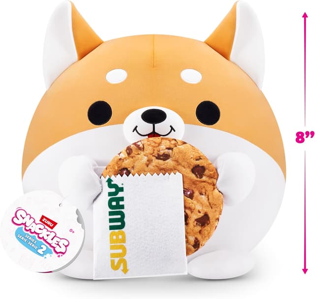 Detalle de Snackles Serie 2 20 cm (Shaun) von ZURU – kuschelig-weiches Plüschspielzeug mit Snack-Accessoire