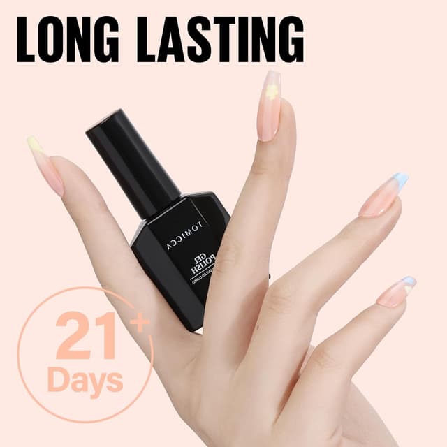 Detalle 2 de TOMICCA Semi-permanenter Nagellack Nude-Rosa (French Nude), UV-Gel/LED, 15 ml, Soak Off