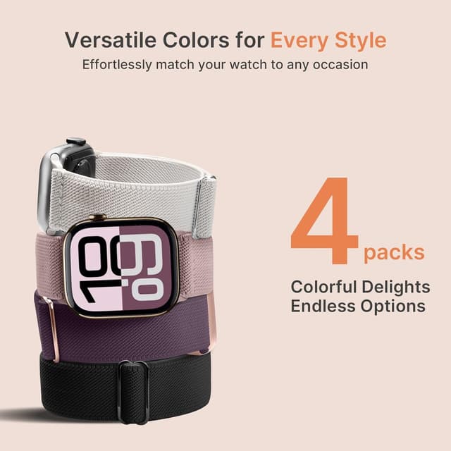 Detalle 2 de Fullmosa nylon Apple Watch strap 4 pack