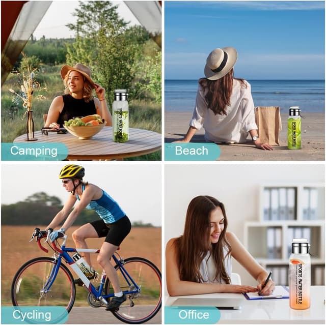 Thumbnail 6 de flintronic 1L borosilicate glass water bottle with stainless steel infuser and leak-proof lid