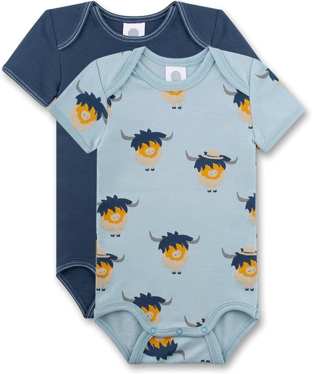 Imagen de Sanetta Baby-Body Doppelpack kurzarm Blau Büffel en OfertitasTOP