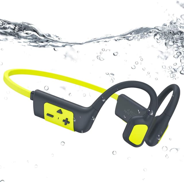 Detalle de IFECCO Kopfhörer Schwimmen – Knochenschall Bluetooth 5.4 mit IP68, 32-GB-MP3 und Open-Ear-Design