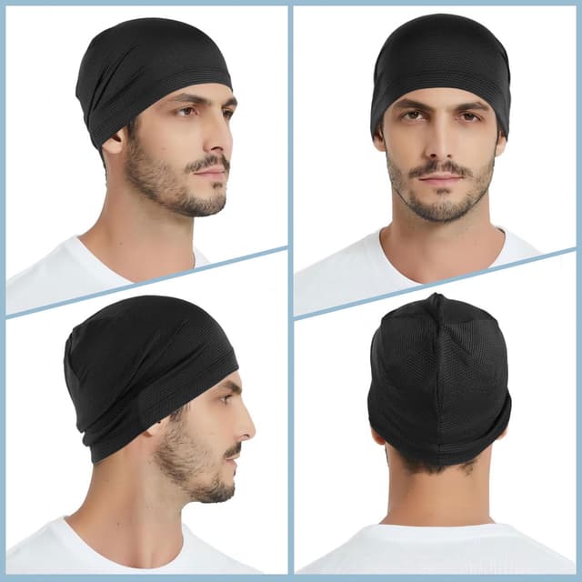 Detalle de WTACTFUL 3-Pack Cooling Skull Caps (Breathable 3D Mesh) for Running, Cycling, Gym & All-Season Wear