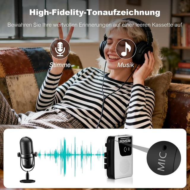 Thumbnail 3 de Reshow Lettore a cassette portatile 📼