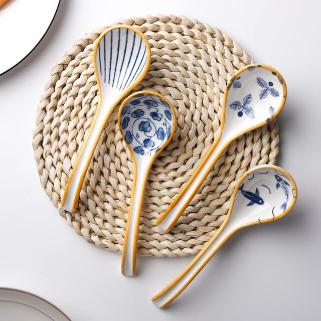 Thumbnail 5 de Ceramic Soup Spoon Set of 4 Porcelain