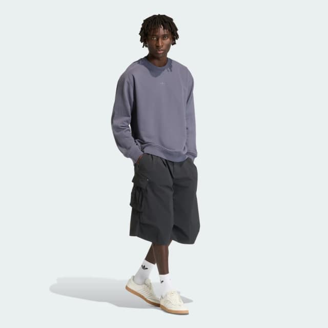 Detalle de Sudadera cuello redondo Premium Essentials Adidas gris