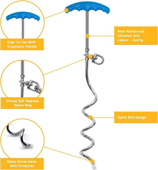 Thumbnail 2 de Petphabt 33ft heavy duty tie-out cable teal