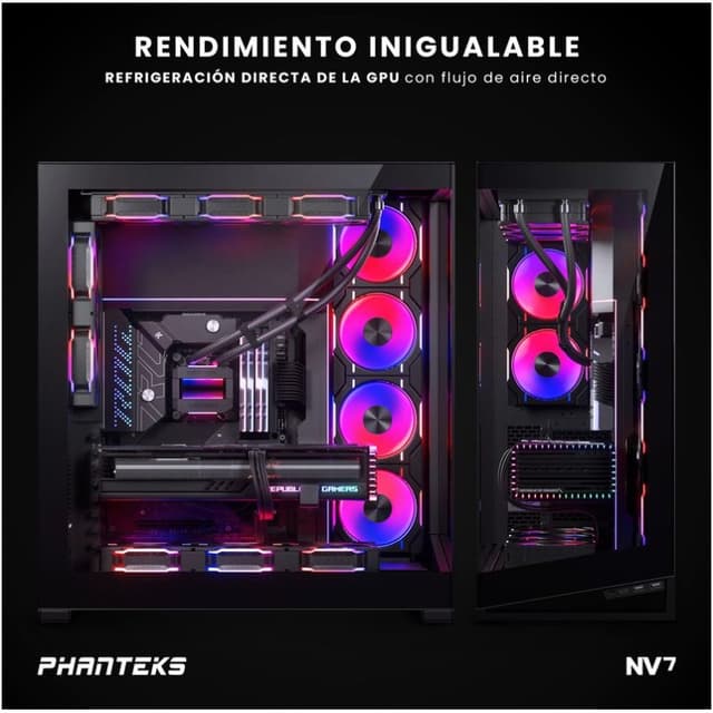 Detalle 2 de Phanteks NV7 D‑RGB Full Tower cristal templado USB-C negra 🖥