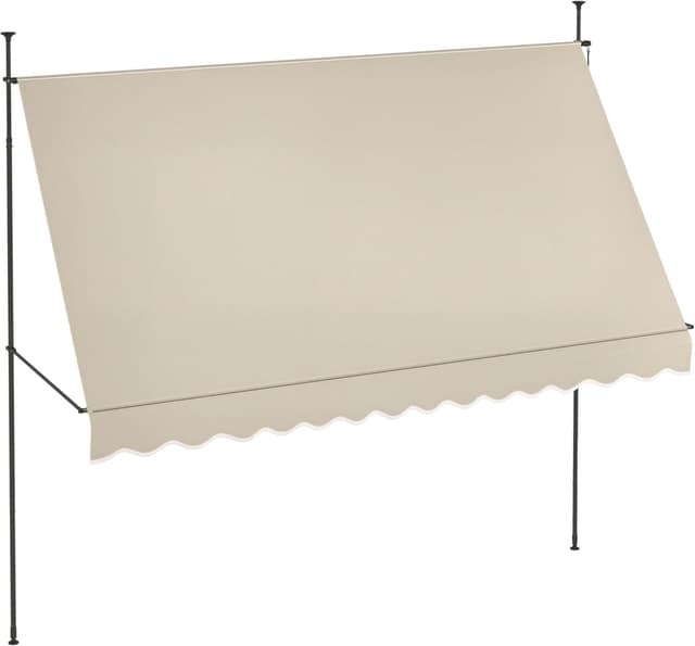 Detalle de Outsunny Store banne autoportant manuel rétractable à inclinaison réglable, sans perçage (polyester sable)