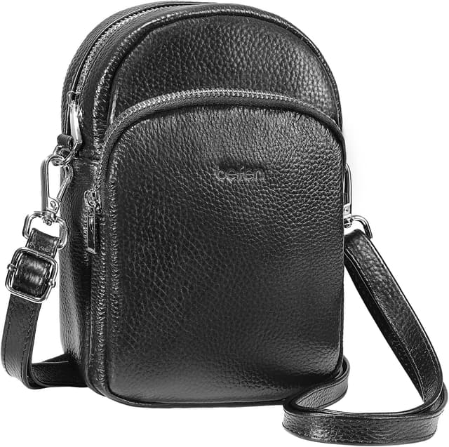 Detalle de befen Echtleder Handytasche zum Unhängen für Damen mit RFID-Blockierung und Kartenfächern