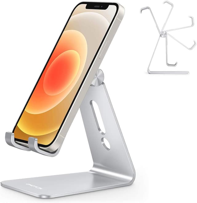Detalle de OMOTON Adjustable Aluminum Phone Stand with Charging Port