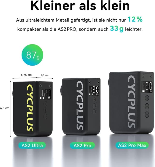 Thumbnail 1 de CYCPLUS AS2 Ultra Tiny 120 PSI Mini-Pumpe