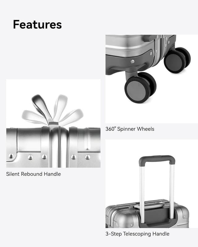 Detalle de Luggex aluminium carry on 55 cm 40L