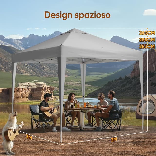 Detalle 2 de Quictent Gazebo pieghevole portatile 3x3 m con borsa di trasporto