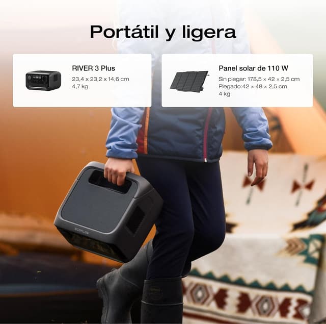 Thumbnail 2 de ECOFLOW RIVER 3 Plus ⚡ Estación portátil y panel solar 110W