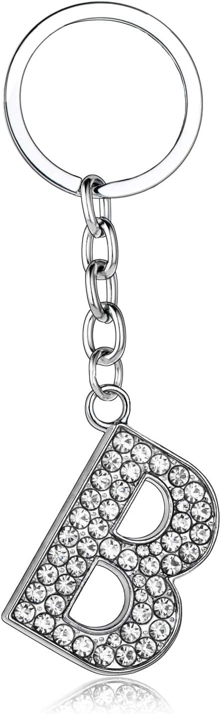 Detalle de BESPMOSP A-Z Letter Keychain keyring with crystal inlay (alloy) — gift inspiration for best friends