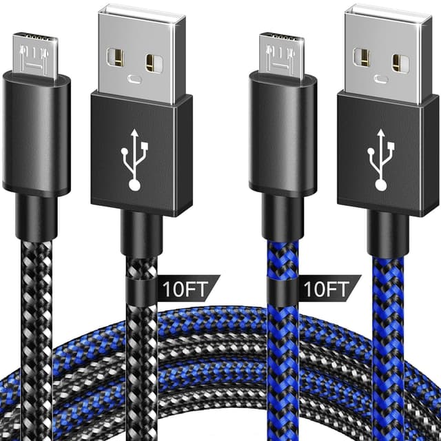 Detalle 2 de 6amLifestyle PS4 3m Micro USB braided charging & sync cable, 2-pack for PS4 Slim/Pro and Xbox One controllers