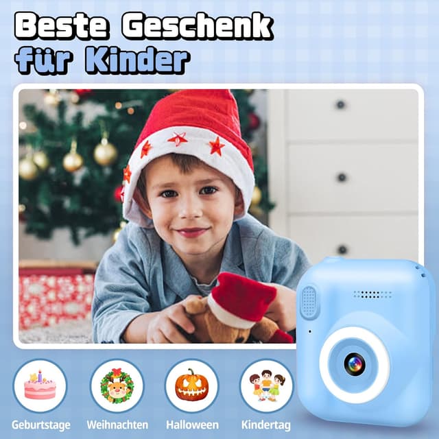 Thumbnail 6 de Sofortbildkamera Kinder 1080P mit 32-GB-Karte, 2,4-Zoll-Display & Druckpapier – Geburtstags- und Weihnachtsgeschenk für 3–12 Jahre