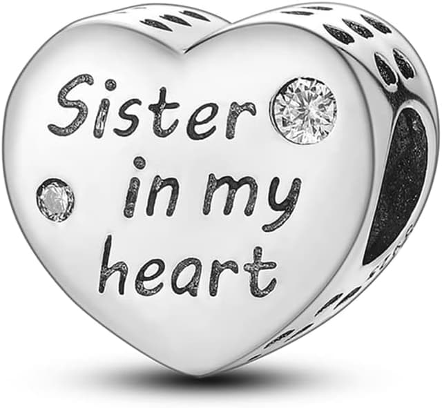 Detalle de Pandach Damen Charm Anhänger aus 925 Sterling Silber mit Zirkonia – kompatibel mit europäischen Charm-Armbändern und Ketten