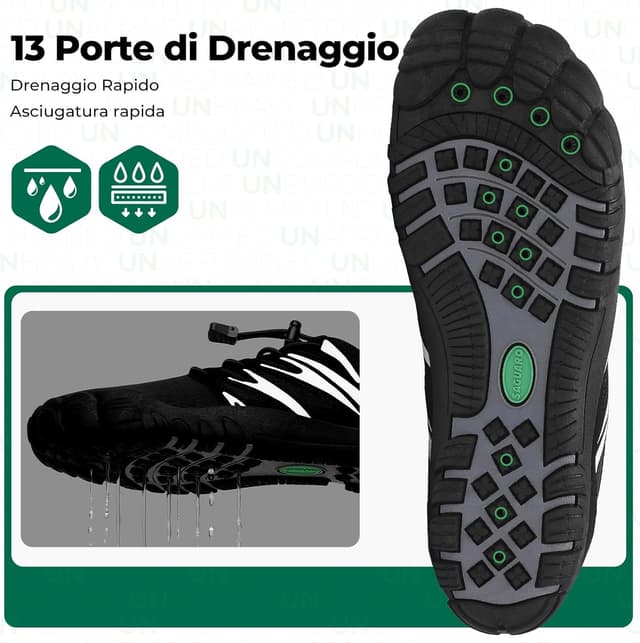 Detalle de SAGUARO Scarpe Barefoot da scoglio uomo in mesh traspirante, leggere e ad asciugatura rapida (39-48)