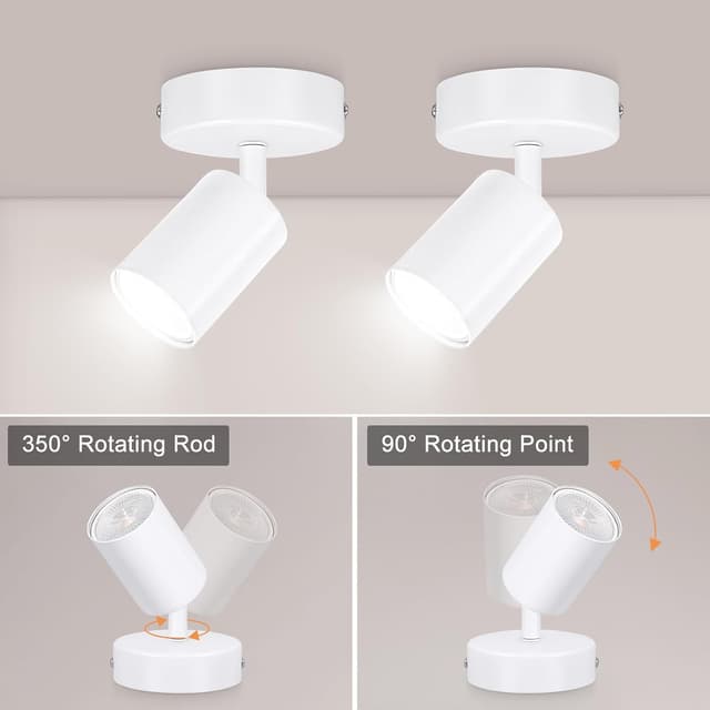 Detalle 2 de Ketom 2er-Deckenspot mit GU10, schwenkbar (weiß) – ohne Leuchtmittel