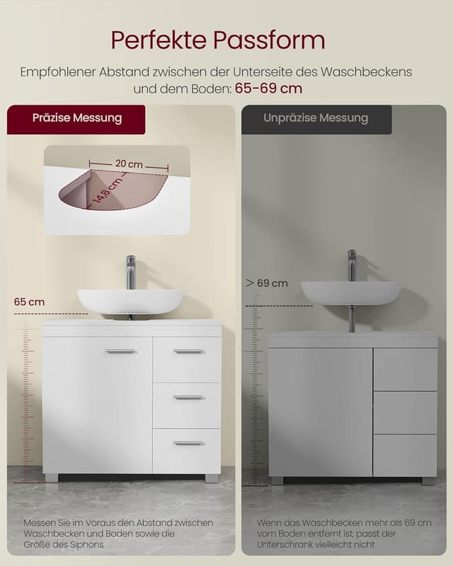 Thumbnail 6 de VASAGLE BBK503W10 Waschbeckenunterschrank