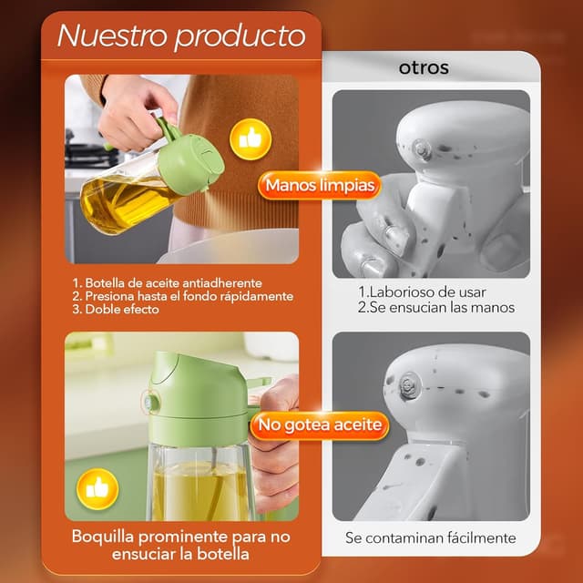 Thumbnail 5 de YARRAMATE Pulverizador de Aceite de Cocina 🌿 17 oz