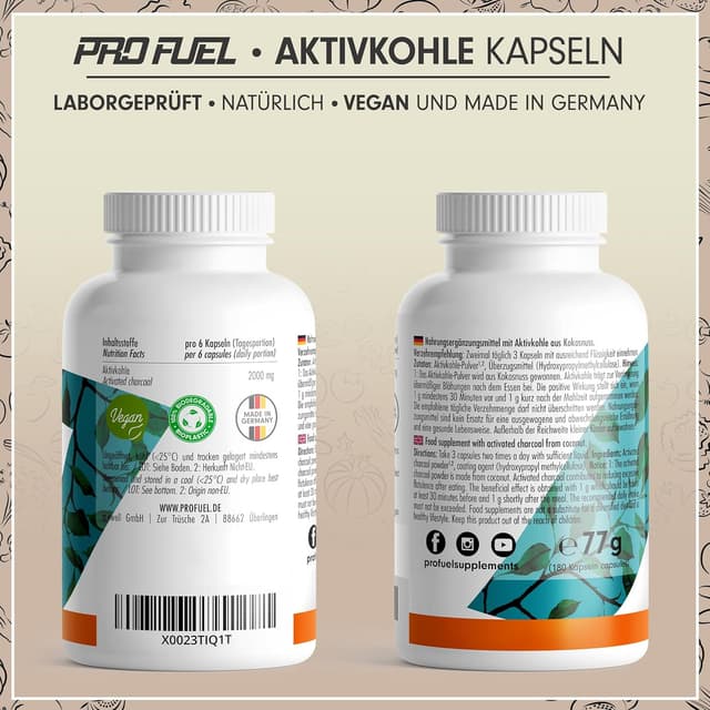 Thumbnail 5 de Aktivkohle Kapseln 180x mit 2000 mg