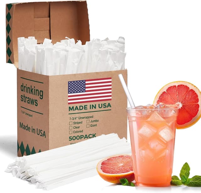 Imagen de Glotoch Express 7.75" Clear Plastic Straws 500pc en OfertitasTOP