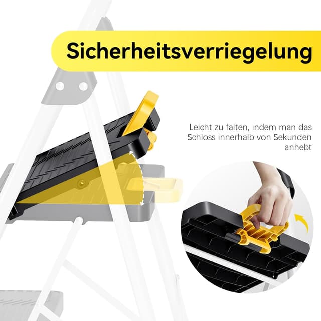 Detalle de KINGRACK Trittleiter 3 Stufen 360 kg Belastung 🪜