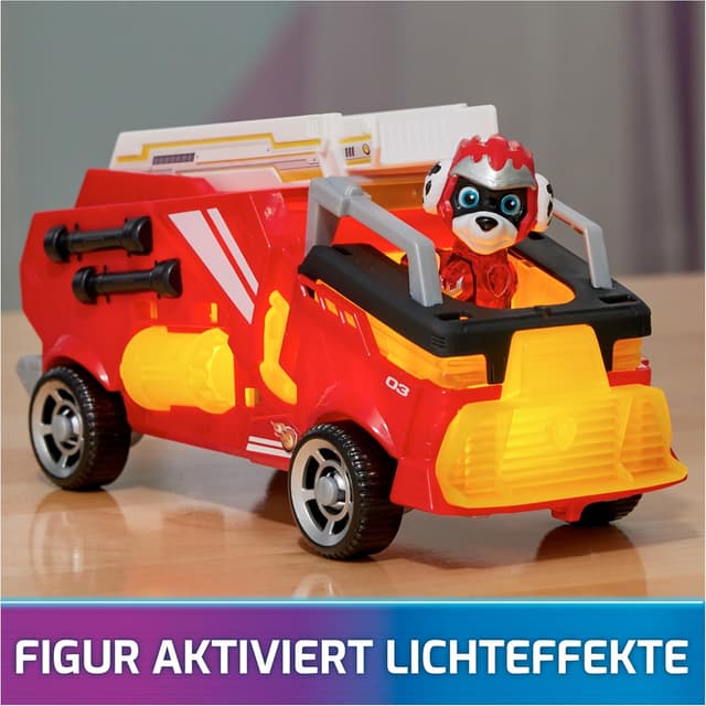 Detalle de PAW Patrol Marshall Basisfahrzeug mit Licht, 17 cm