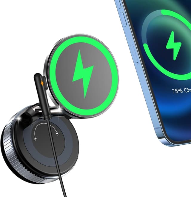 Detalle de ALAFly 15W Fast Charging Magnetic Car Phone Holder (MagSafe-compatible) with 360° mount