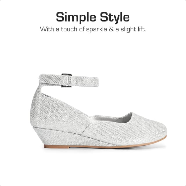 Detalle de DREAM PAIRS ballerines fille à talon compensé bas et bride cheville pour cérémonie