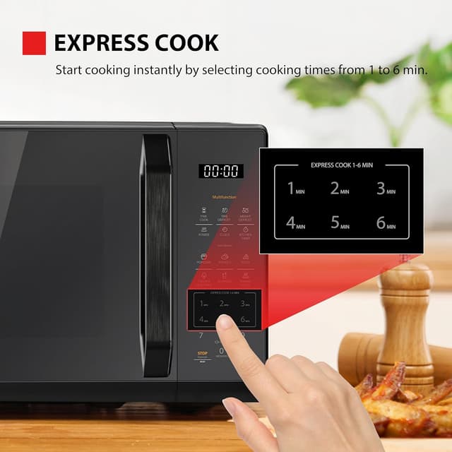 Detalle 2 de Toshiba Black Mirror MW3-EM20PF(MB) 20L 800W digital solo microwave